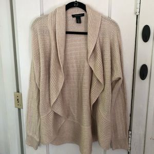 White House Black Market Cream Shawl Cover Up